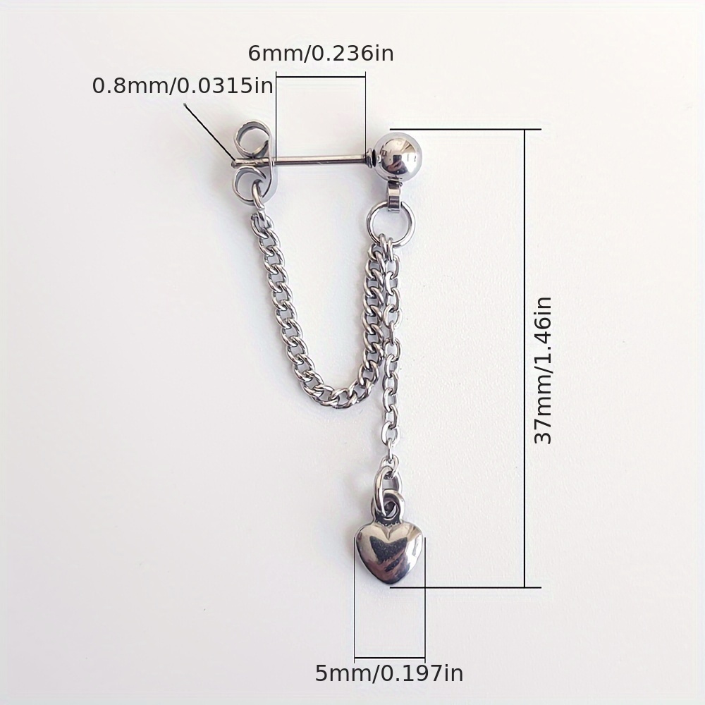 Stainless Steel Mini Heart Pendant Earrings